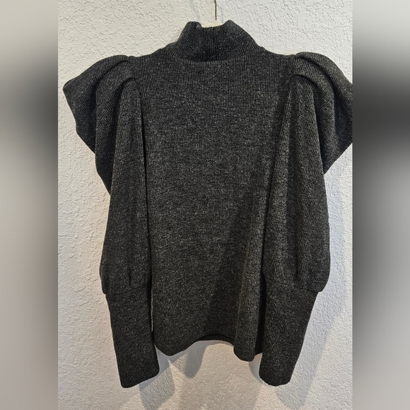 Women's Express Heather Gray Puff Sleeve Sweater size Small - Picture 2 of 2
